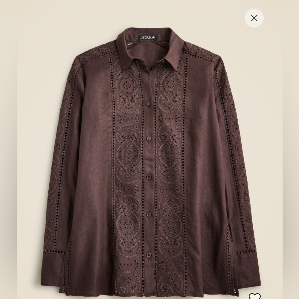 Women’s Brown Embroidered Shirt